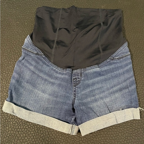 Cute women ISABEL Maternity Crossover Panel Over-Belly‎ Blue Jean Shorts  Size 2 - Picture 1 of 7